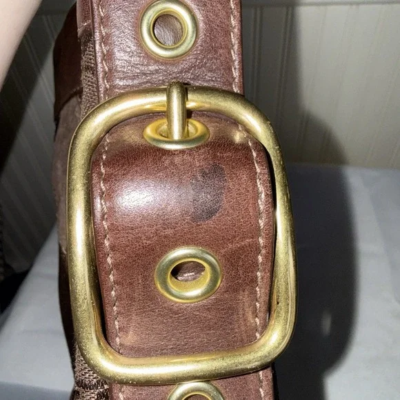 COACH Zoe Patchwork Brown Leather Hobo Shoulder Bag Handbag Purse Y2K